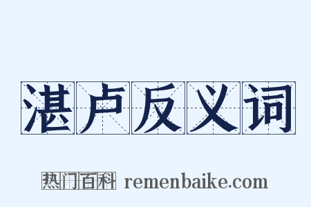 湛卢反义词是什么意思的图片